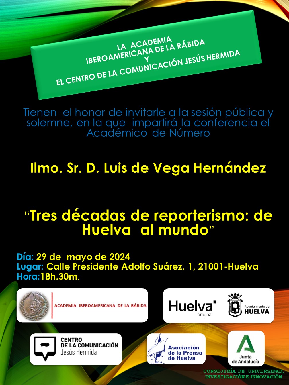 Conferencia de Luis de Vega en el Centro de la Comunicación Jesús Hermida